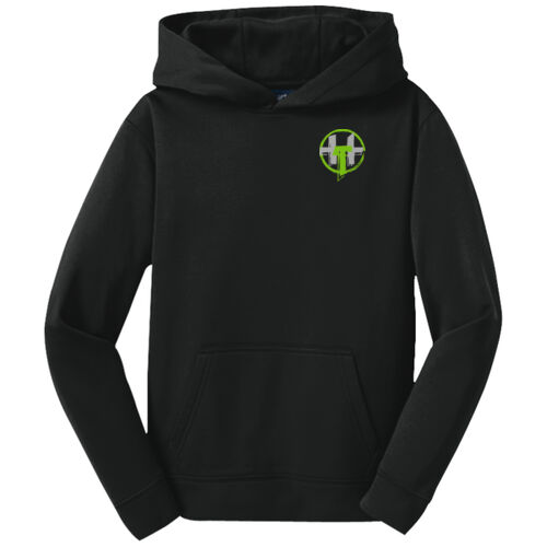 Hardcorps Training - Youth Sport Wick ® Fleece Hooded Pullover - Green Thumbnail