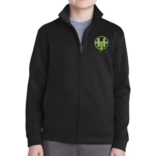 Hardcorps Training - Youth Sport Wick ® Fleece Full Zip Jacket - Green Thumbnail